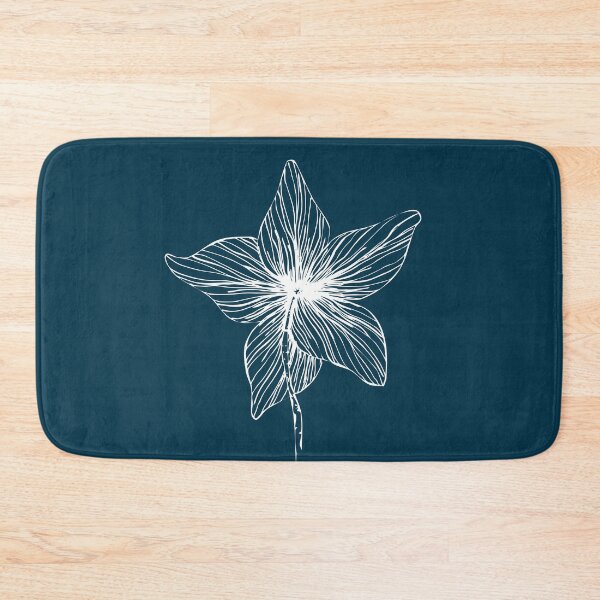Item preview, Floral Line Drawing Minimalist aesthetic Natural Design Midnight Blue designed and sold by SWSandraWechner.