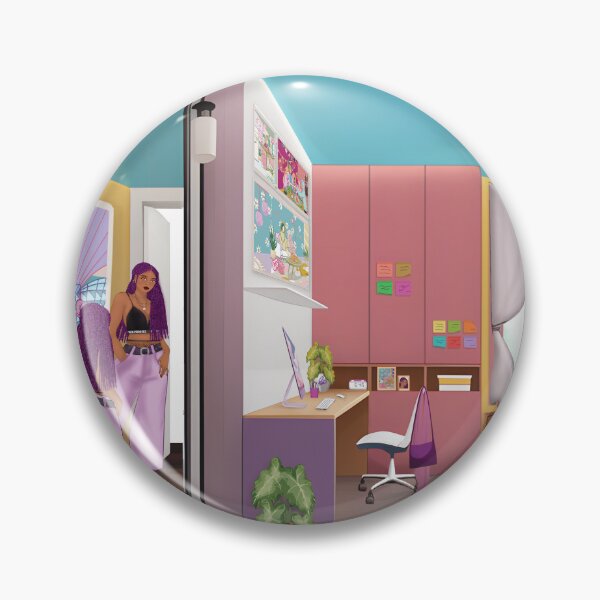 Item preview, Cozy Purple Bedroom Illustration designed and sold by DeuramaUnnie.