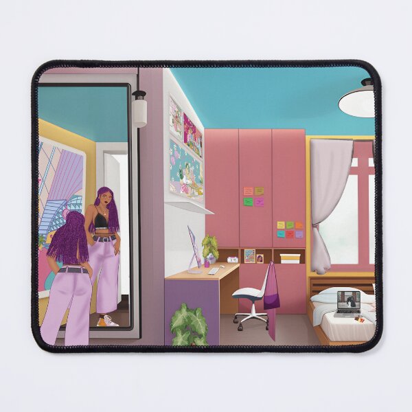 Item preview, Cozy Purple Bedroom Illustration designed and sold by DeuramaUnnie.