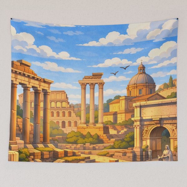 Item preview, Forum Romanum illustration - Iconic Italian Landmarks  designed and sold by MatthewHeights.