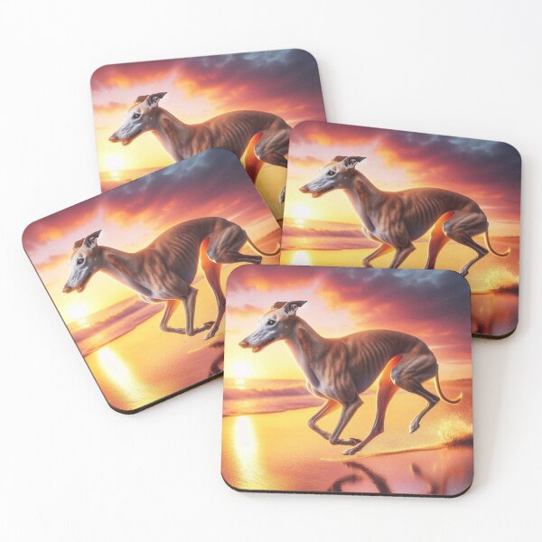 Item preview, Greyhound at Sunset – Coastal Freedom Run designed and sold by Dogandesighn.