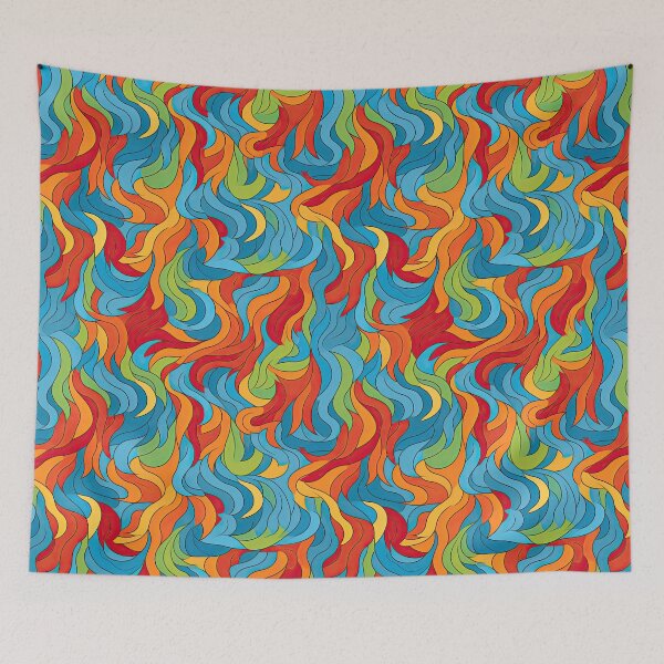 Item preview, Retro Psychedelic Wave Pattern – Colorful Abstract Flow 70s Design designed and sold by CraftedHome.