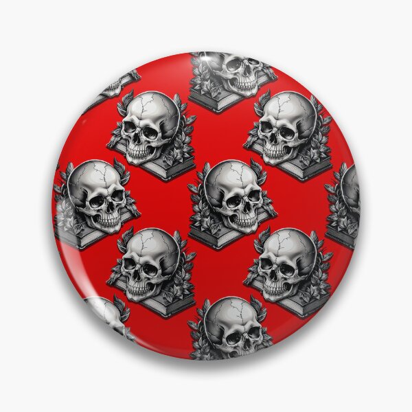 Item preview, Skulls on Books Pattern Design - Red  designed and sold by PatternTitan.