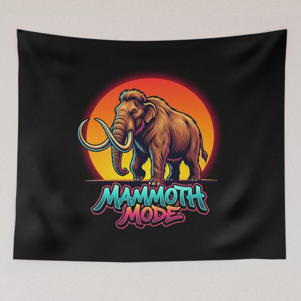 Item preview, Mammoth Mode - Neon Glow Woolly Mammoth Streetwear designed and sold by WowDezign.