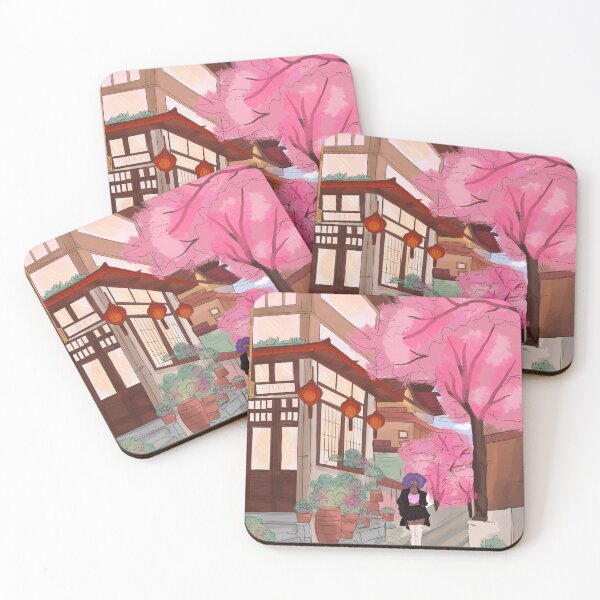 Item preview, Pink Blossom Street Illustration designed and sold by DeuramaUnnie.