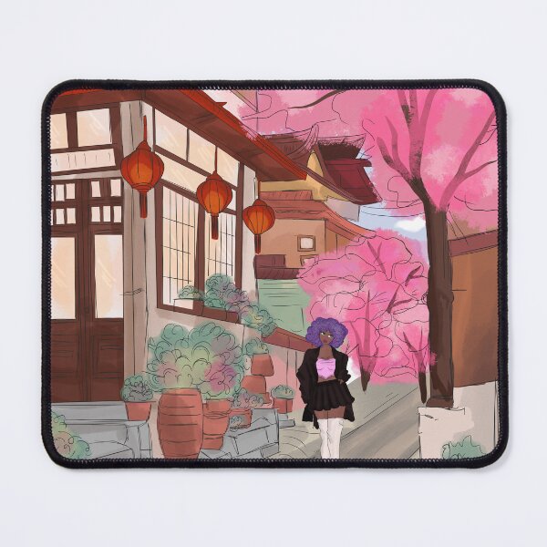 Item preview, Pink Blossom Street Illustration designed and sold by DeuramaUnnie.