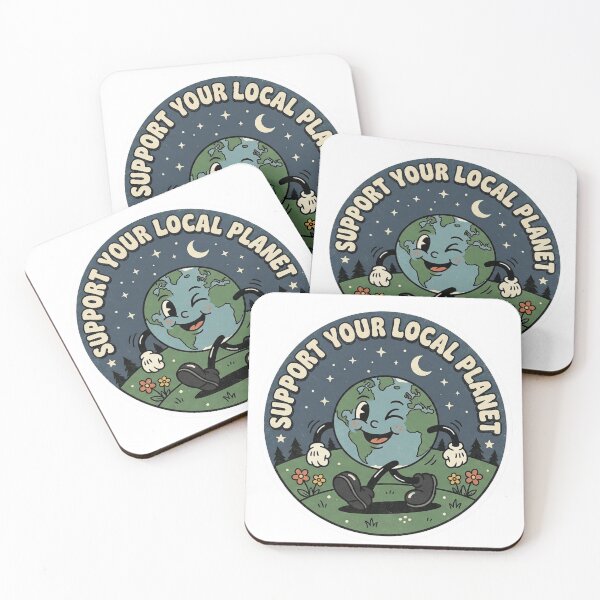 Item preview, 930s Cartoon Earth Sticker | Vintage Style Eco-Friendly Decal | Support Your Local Planet designed and sold by G3LAtelie.