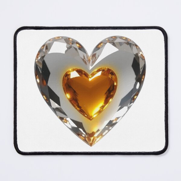 Item preview, The Radiant Core – Stylized Crystal Gem Heart with Molten Liquid Gold designed and sold by GreenDreamArt.