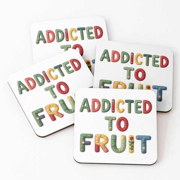 Item preview, ADDICTED TO FRUIT - IN COLORFUL FAUX LETTERING designed and sold by AlexOBrienArt.