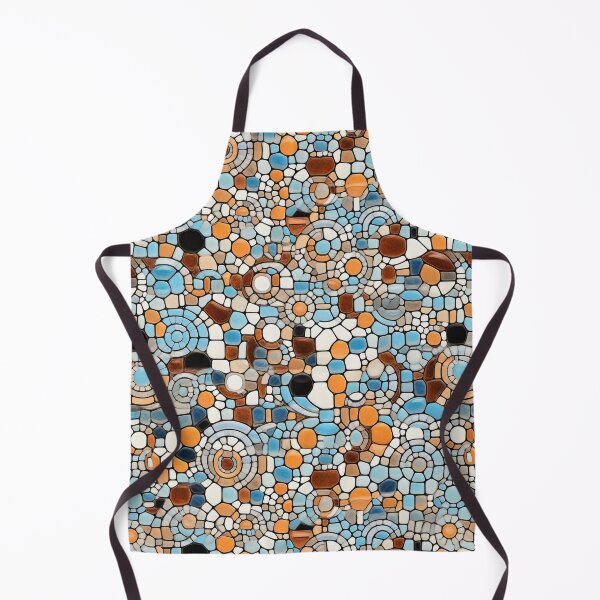 Item preview, Mediterranean Mosaic Tile Pattern – Blue Orange Abstract Stone Design designed and sold by CraftedHome.
