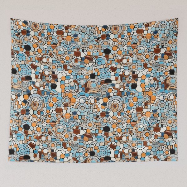 Item preview, Mediterranean Mosaic Tile Pattern – Blue Orange Abstract Stone Design designed and sold by CraftedHome.