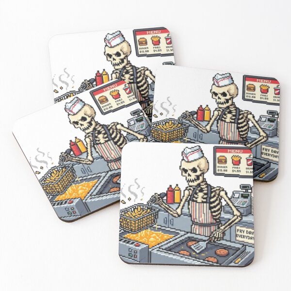 Item preview, "Fry Day Everyday" - Funny Fast Food Skeleton Chef T-Shirt designed and sold by NoriudaR.