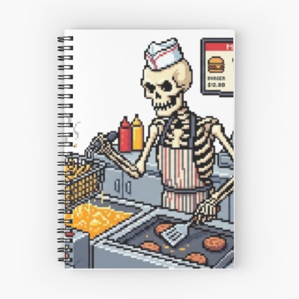 Item preview, "Fry Day Everyday" - Funny Fast Food Skeleton Chef T-Shirt designed and sold by NoriudaR.