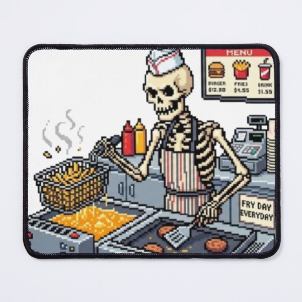 Item preview, "Fry Day Everyday" - Funny Fast Food Skeleton Chef T-Shirt designed and sold by NoriudaR.