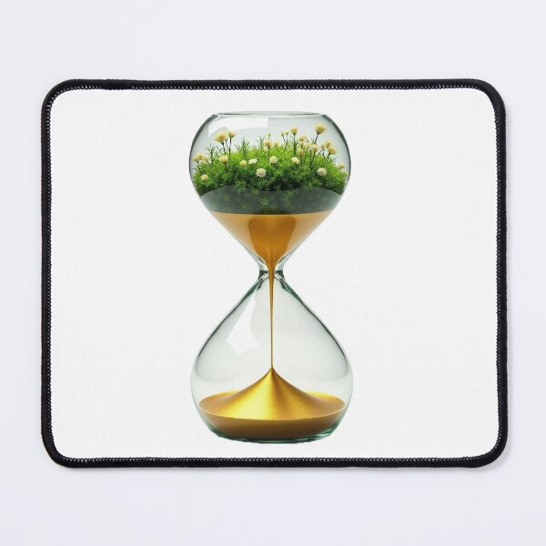 Item preview, Eternal Spring - Crystal Hourglass with Emerald Moss and Liquid Gold designed and sold by GreenDreamArt.