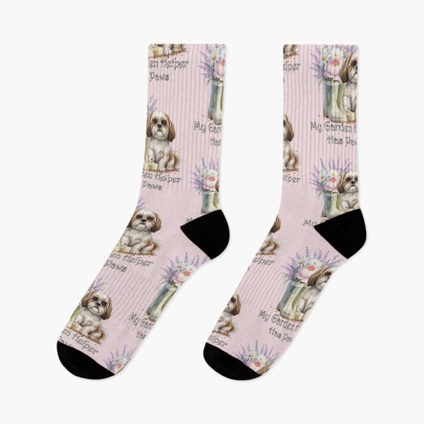 Item preview, My Garden Helper Has Paws Shih Tzu Rain Boots Floral Garden Dog Mom designed and sold by tamdevo1.