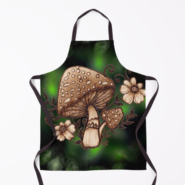 Item preview, Absinthe Mushrooms and Flowers Woodburn designed and sold by MoodyMuseArt.