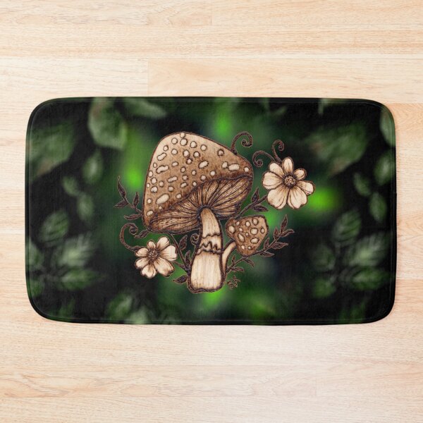 Item preview, Absinthe Mushrooms and Flowers Woodburn designed and sold by MoodyMuseArt.