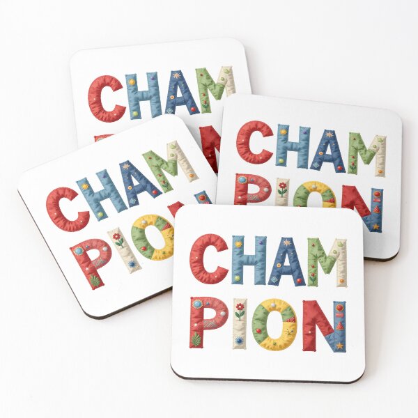 Item preview, CHAMPION - IN COLORFUL FAUX LETTERING designed and sold by AlexOBrienArt.