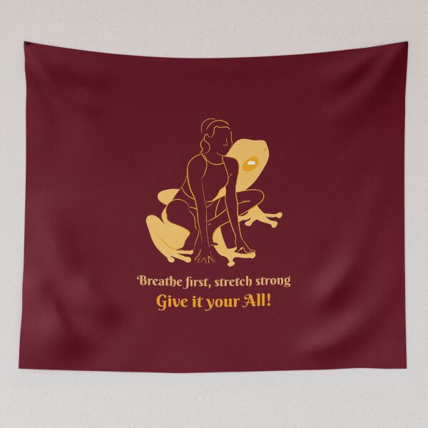 Item preview, Breathe First Stretch Strong Frog Yoga Pose – Zen Amphibian Spirit Art designed and sold by WellspringXflow.