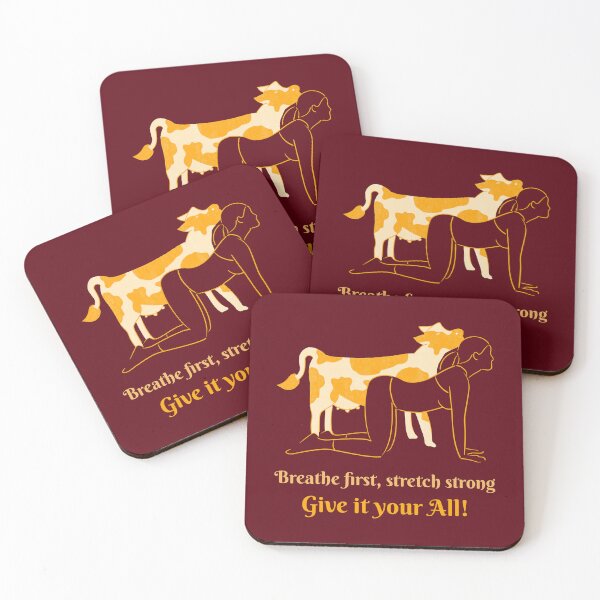 Item preview, Breathe First Stretch Strong Cow Yoga Pose – Sacred Animal Spirit Art designed and sold by WellspringXflow.
