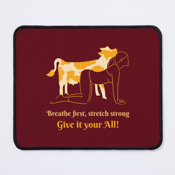 Item preview, Breathe First Stretch Strong Cow Yoga Pose – Sacred Animal Spirit Art designed and sold by WellspringXflow.