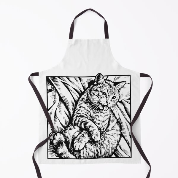 Item preview, Derp Tabby Cat Lounging Comic Art Print designed and sold by ShopCatLife.