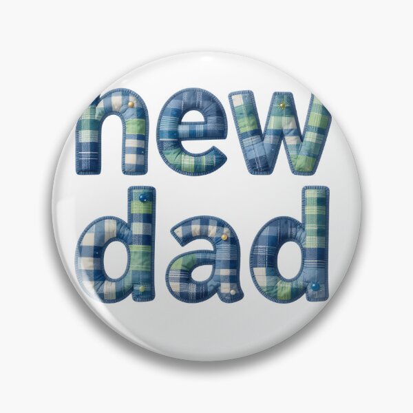 Item preview, NEW DAD - IN BLUE & GREEN FAUX LETTERING designed and sold by AlexOBrienArt.