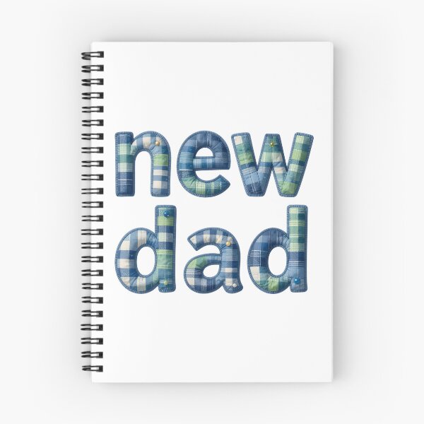 Item preview, NEW DAD - IN BLUE & GREEN FAUX LETTERING designed and sold by AlexOBrienArt.
