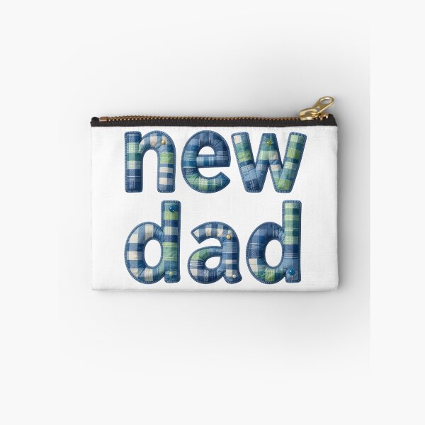 Item preview, NEW DAD - IN BLUE & GREEN FAUX LETTERING designed and sold by AlexOBrienArt.