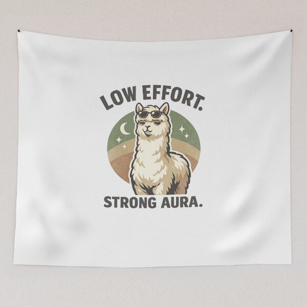 Item preview, Low Effort Strong Aura Alpaca Retro Burnout Humor designed and sold by Teenomix.