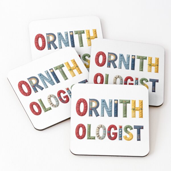 Item preview, ORNITHOLOGIST - IN COLORFUL FAUX LETTERING designed and sold by AlexOBrienArt.