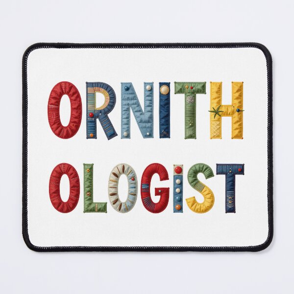 Item preview, ORNITHOLOGIST - IN COLORFUL FAUX LETTERING designed and sold by AlexOBrienArt.