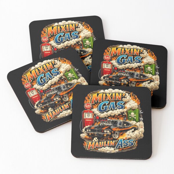 Item preview, Mixin’ Gas & Haulin’ Ass Muscle Car Shirt – Hot Rod Garage Gearhead Design designed and sold by Kempworx Art.