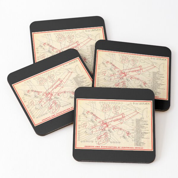 Item preview, B-24 Liberator Electrical System Vintage WW2 Diagram designed and sold by MilitaryMart.