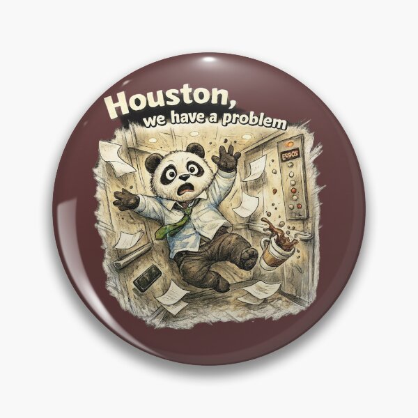 Item preview, Panda Elevator Houston We Have a Problem Sticker – Funny Office Animal Art designed and sold by Felixuss.