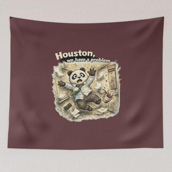 Item preview, Panda Elevator Houston We Have a Problem Sticker – Funny Office Animal Art designed and sold by Felixuss.