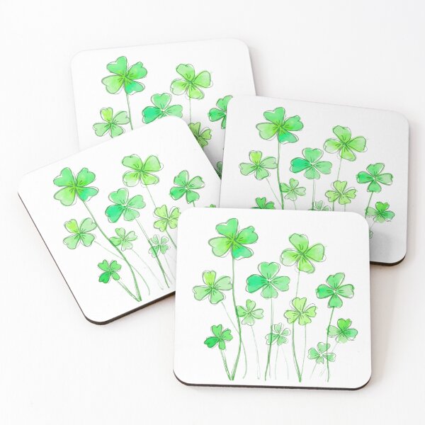 Item preview, Four-leaf clovers watercolor designed and sold by uunaa.