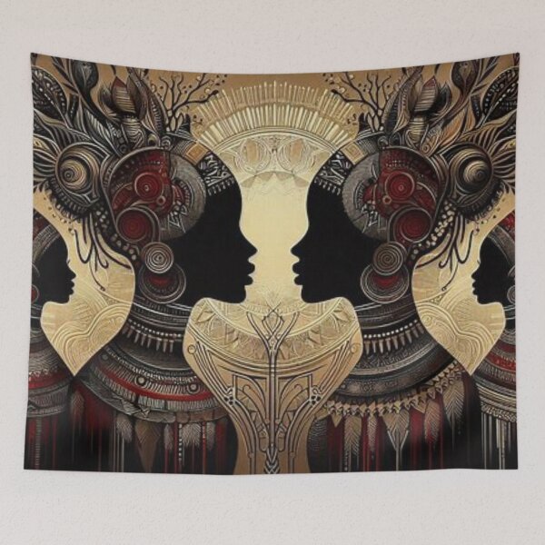 Item preview, Gemini Twins, Tribal Art Style designed and sold by Shs-Kenya.
