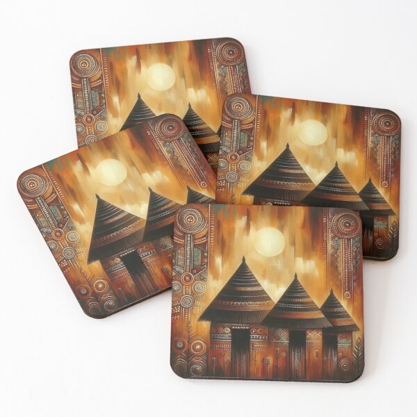 Item preview, Huts, Tribal Art Style  designed and sold by Shs-Kenya.