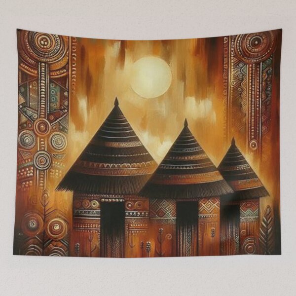 Item preview, Huts, Tribal Art Style  designed and sold by Shs-Kenya.