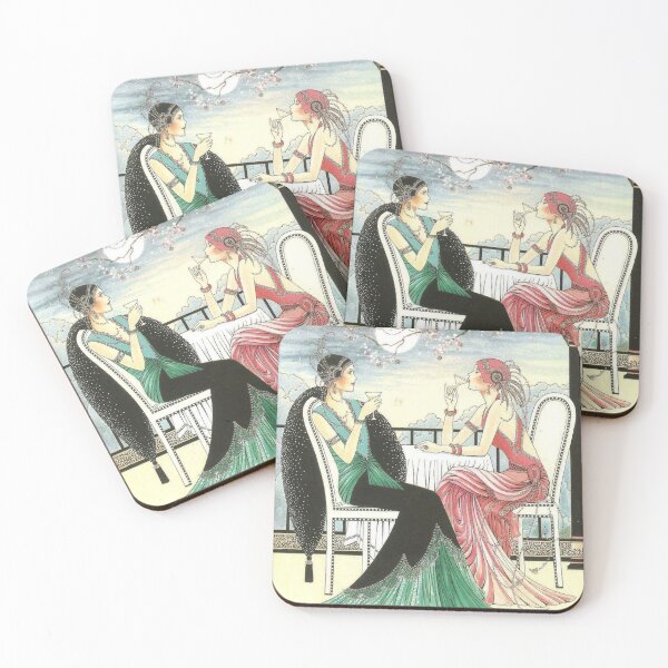 Item preview, Art Deco Poster Vintage Flapper Women Cocktail Scene for Retro Fashion Lovers designed and sold by RickE.