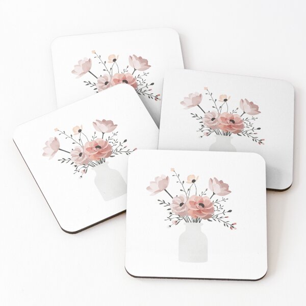 Item preview, Vase with pink flowers designed and sold by uunaa.
