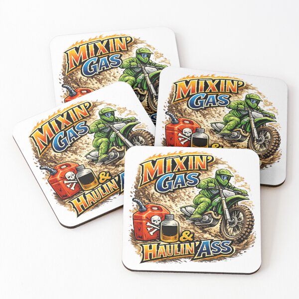 Item preview, Mixin’ Gas & Haulin’ Ass Dirt Bike Shirt – 2 Stroke Motocross Premix Design designed and sold by Kempworx Art.