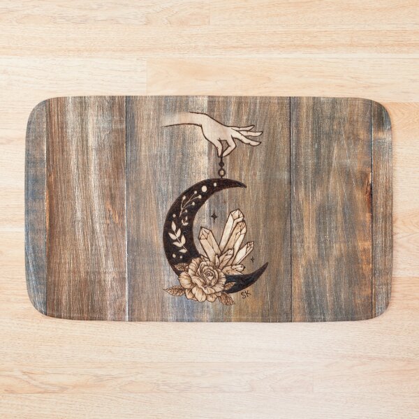 Item preview, Crescent Moon Rose Crystals Woodburn Brown designed and sold by MoodyMuseArt.