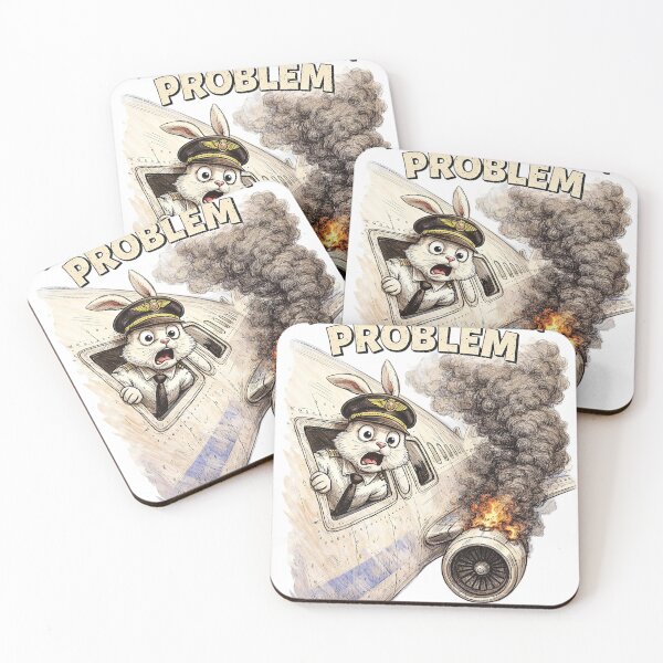 Item preview, Rabbit Pilot Houston We Have a Problem Sticker – Funny Airplane Animal Art designed and sold by Felixuss.