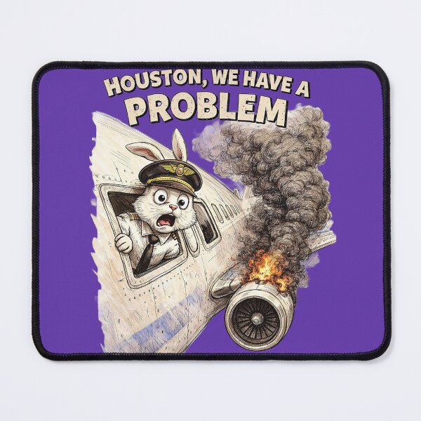Item preview, Rabbit Pilot Houston We Have a Problem Sticker – Funny Airplane Animal Art designed and sold by Felixuss.
