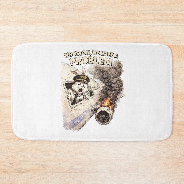 Item preview, Rabbit Pilot Houston We Have a Problem Sticker – Funny Airplane Animal Art designed and sold by Felixuss.