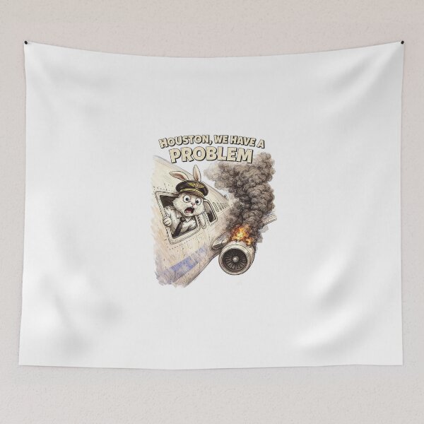 Item preview, Rabbit Pilot Houston We Have a Problem Sticker – Funny Airplane Animal Art designed and sold by Felixuss.