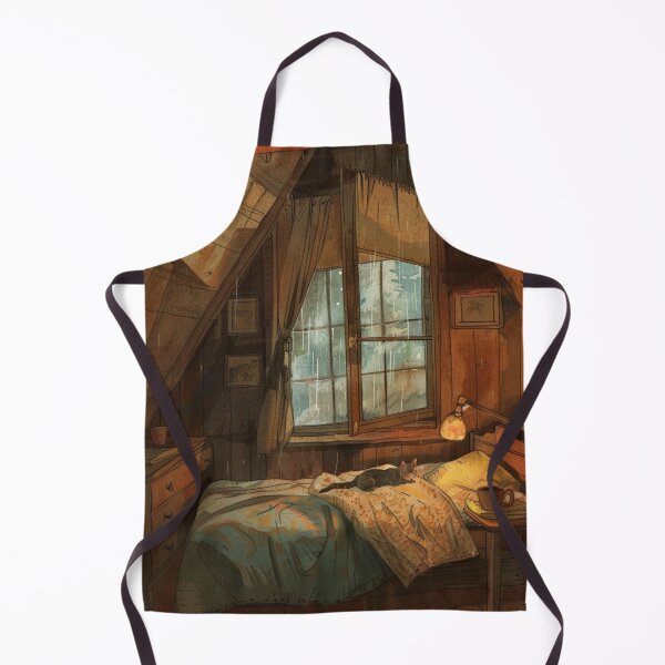 Item preview, Rainy Attic Night – Cozy Cat Bedroom designed and sold by JLCableStudio.
